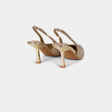 Pearl and Crystal-Embellished Pointed-Toe Slingback Pumps