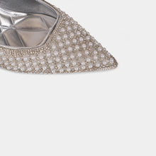 Pearl and Crystal-Embellished Pointed-Toe Slingback Pumps