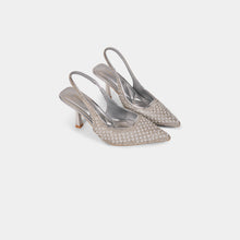 Pearl and Crystal-Embellished Pointed-Toe Slingback Pumps