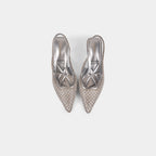 Escarpins Slingback à Bout Pointu avec Perles et Cristaux